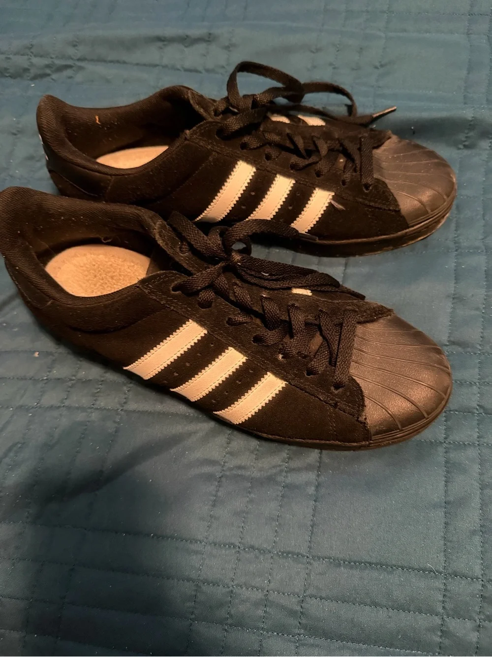 adidas men’s  Black Sneakers with White Stripes